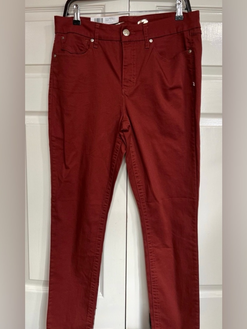 Seven 7 Womens Tummyless High Rise Skinny Brick Red Pants Jeans Size 12 NWT